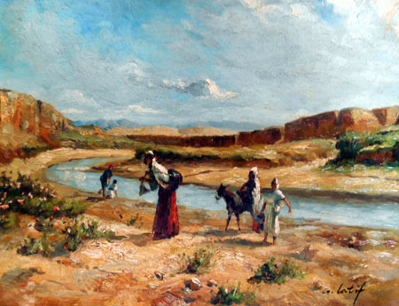 362-T1 | 20cm x 25cm | arret près d'une rivière 